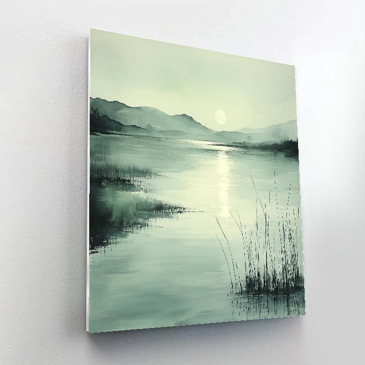 Zhao Mengfu Inspired River Of Ink And Moonlight Numbered painting kits