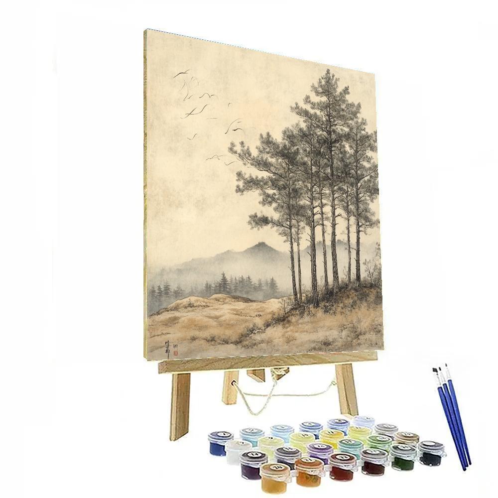 Zhao Mengfu Inspired Ancient Pine Dialogues Number painting