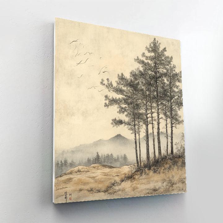 Zhao Mengfu Inspired Ancient Pine Dialogues Number painting