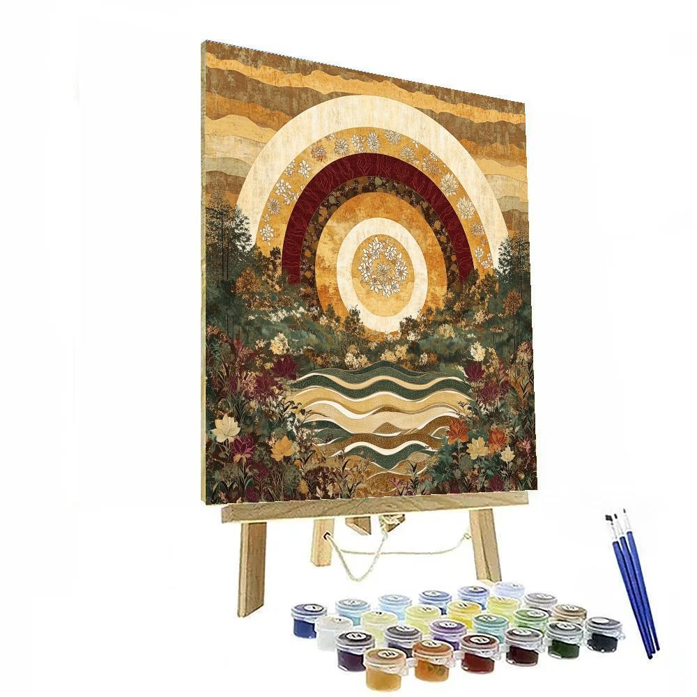 Nandalal Bose Inspired Temple Mandala Sky Numbered painting kits