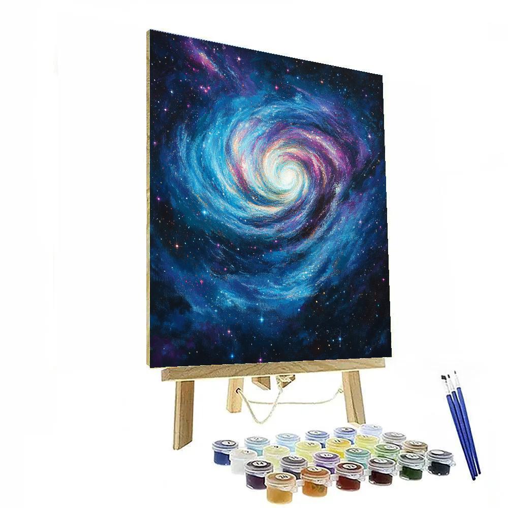 Georges Seurat Inspired Cosmic Nebula Number painting