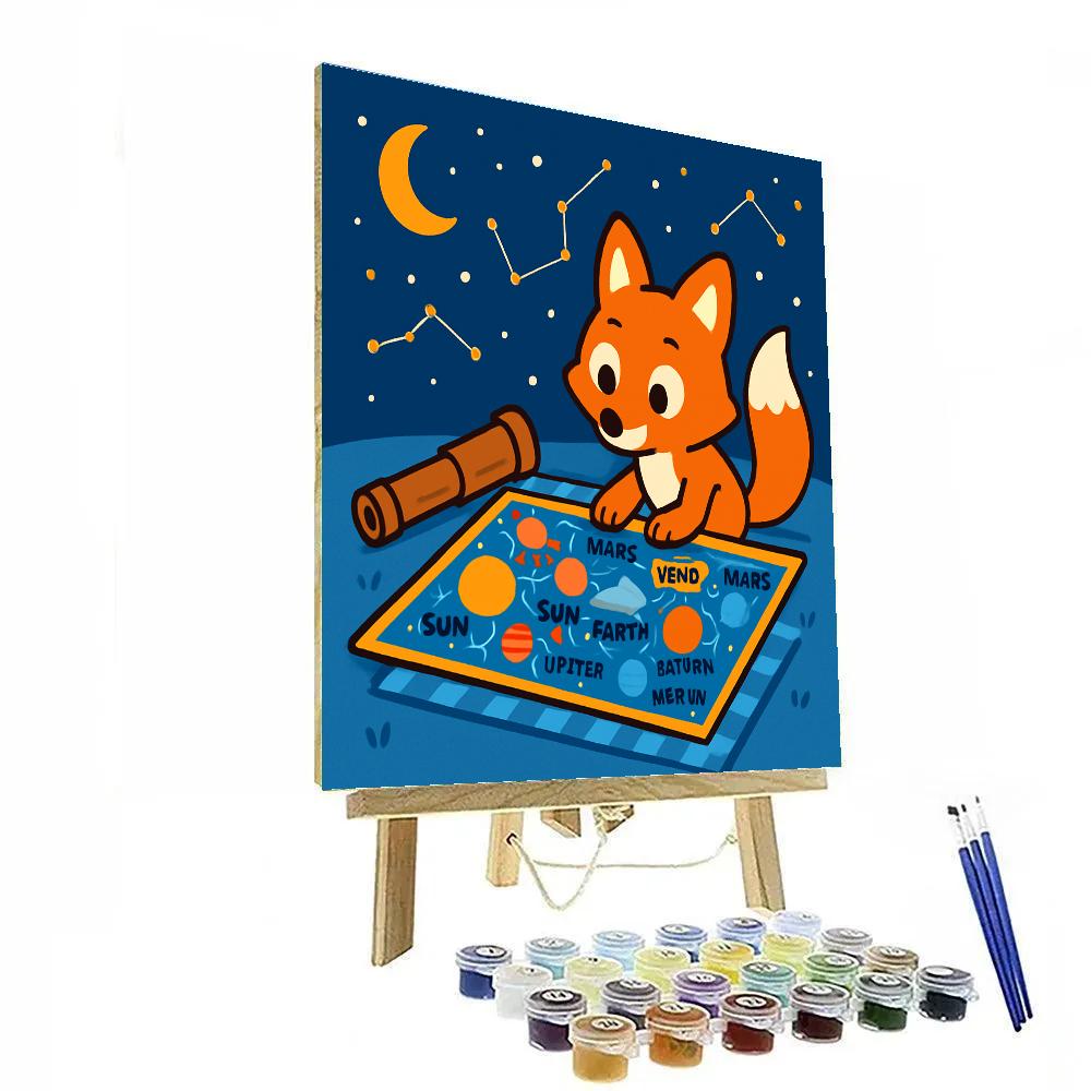 Stargazer Fox And Solar Map paint by color