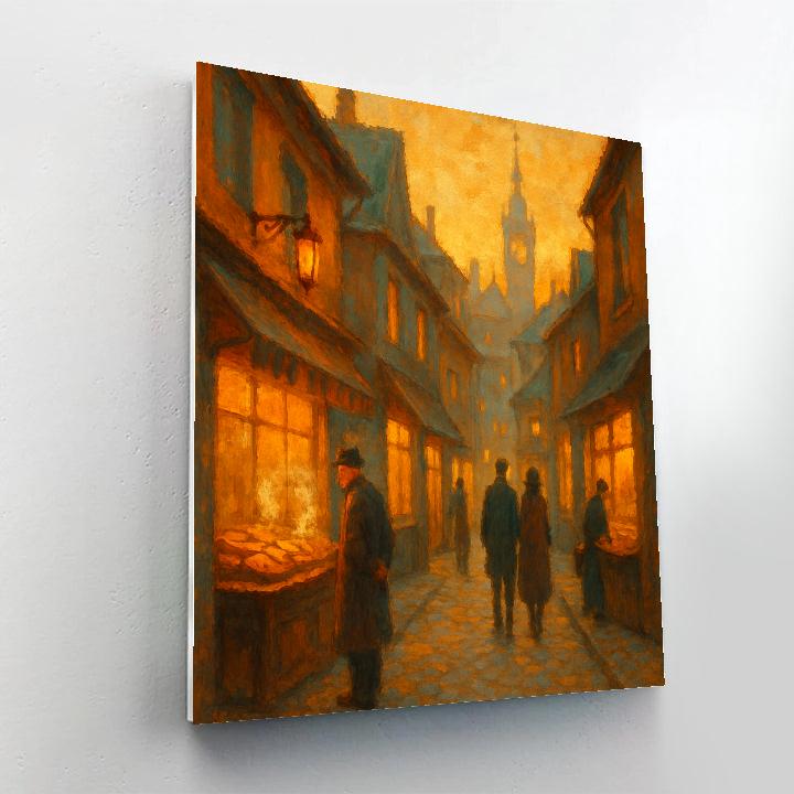 Lantern Lane At Dusk Numbered painting kits