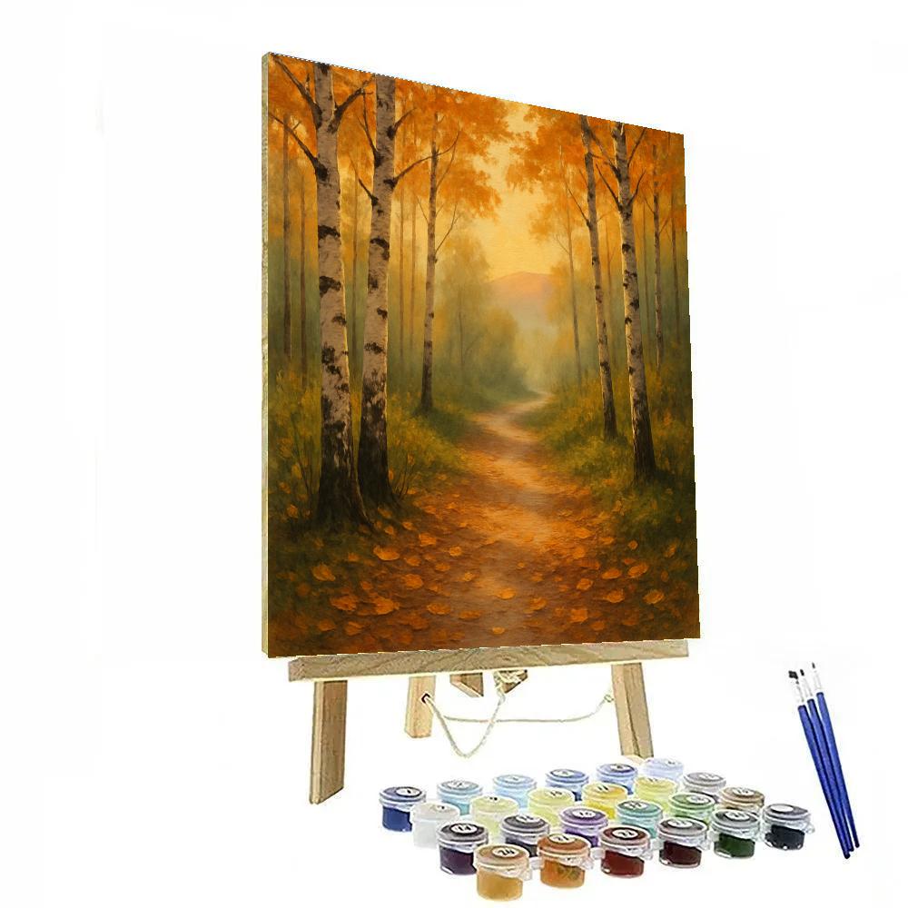 Amber Birch Walk Painting by numbers kit