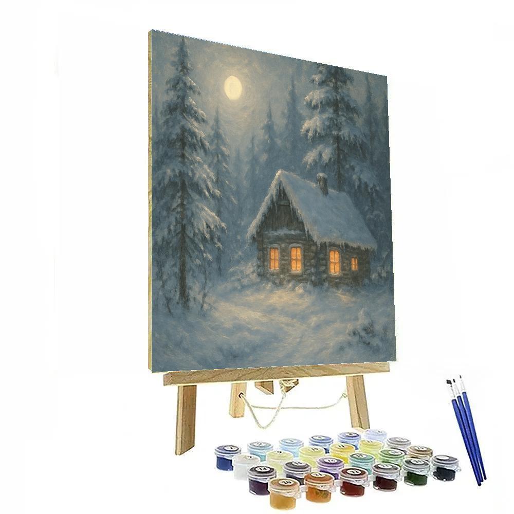 Moonlit Pine Refuge Painting by numbers kit
