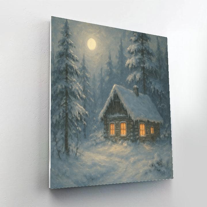 Moonlit Pine Refuge Painting by numbers kit