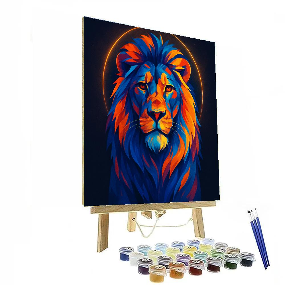 Prismatic Lion Gaze paint by numbers