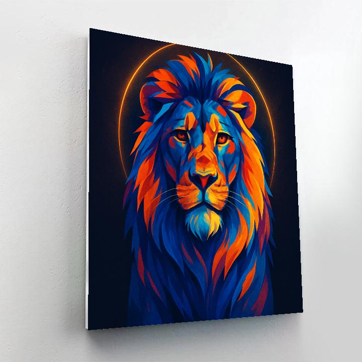 Prismatic Lion Gaze paint by numbers
