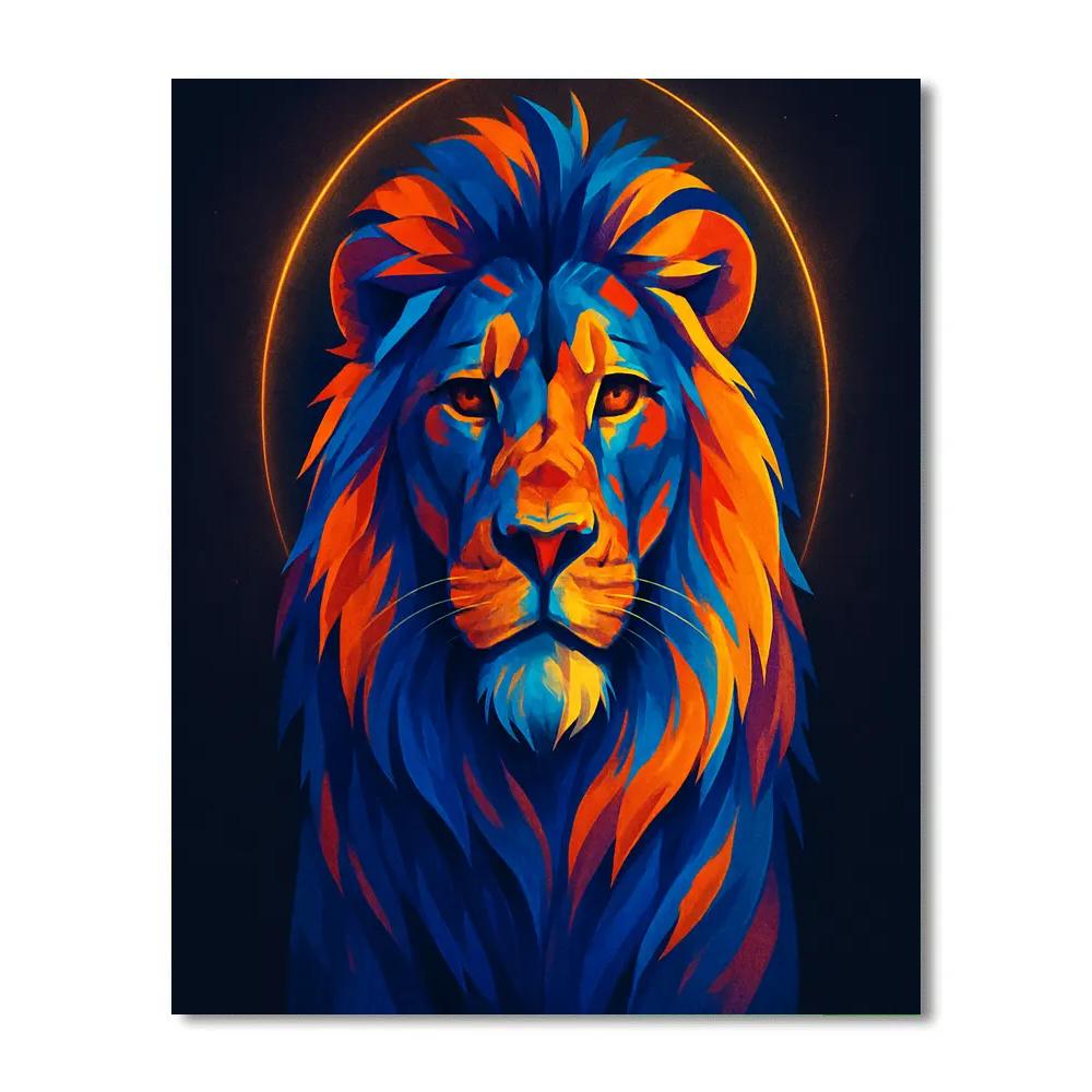 Prismatic Lion Gaze paint by numbers