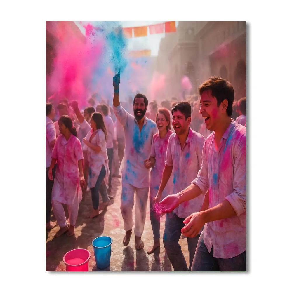 Holi In Mathura Number painting