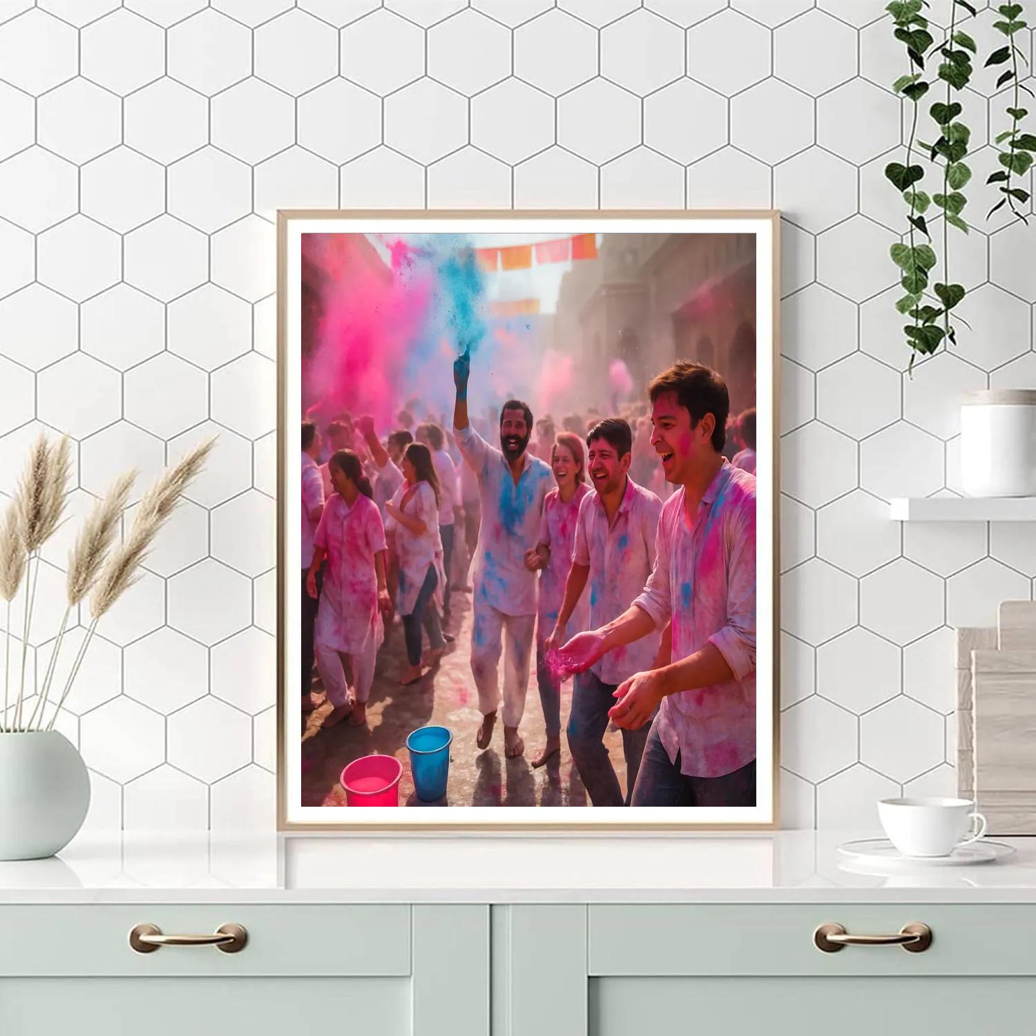 Holi In Mathura Number painting