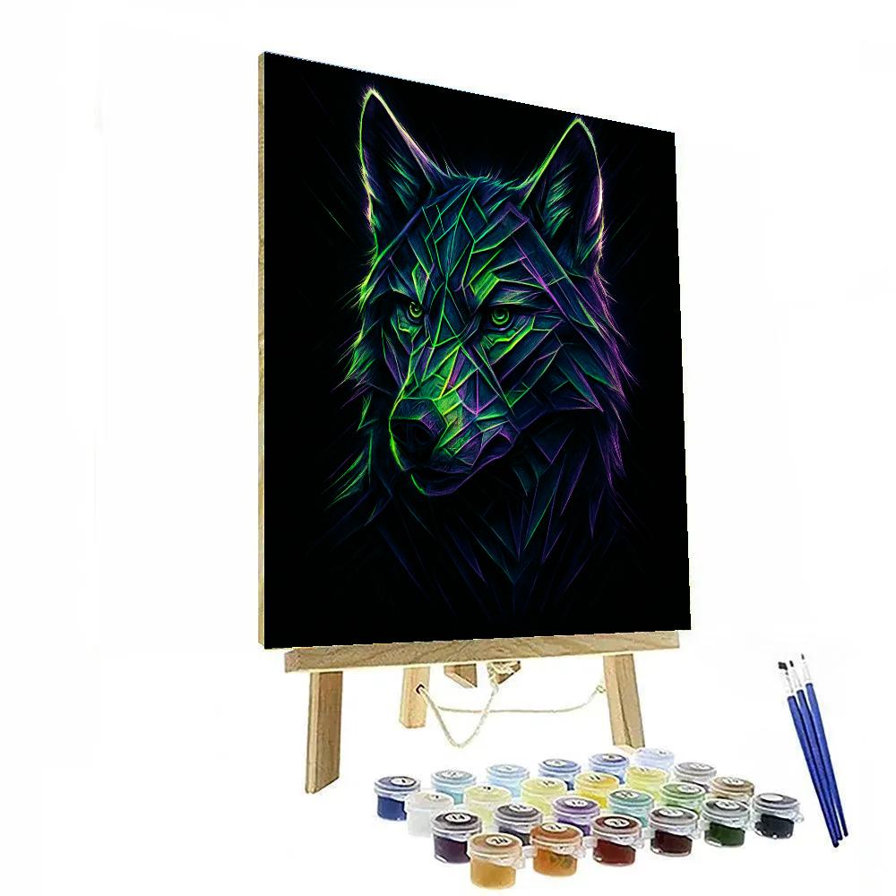 Neon Wolf Sentinel Paint by numbers kits
