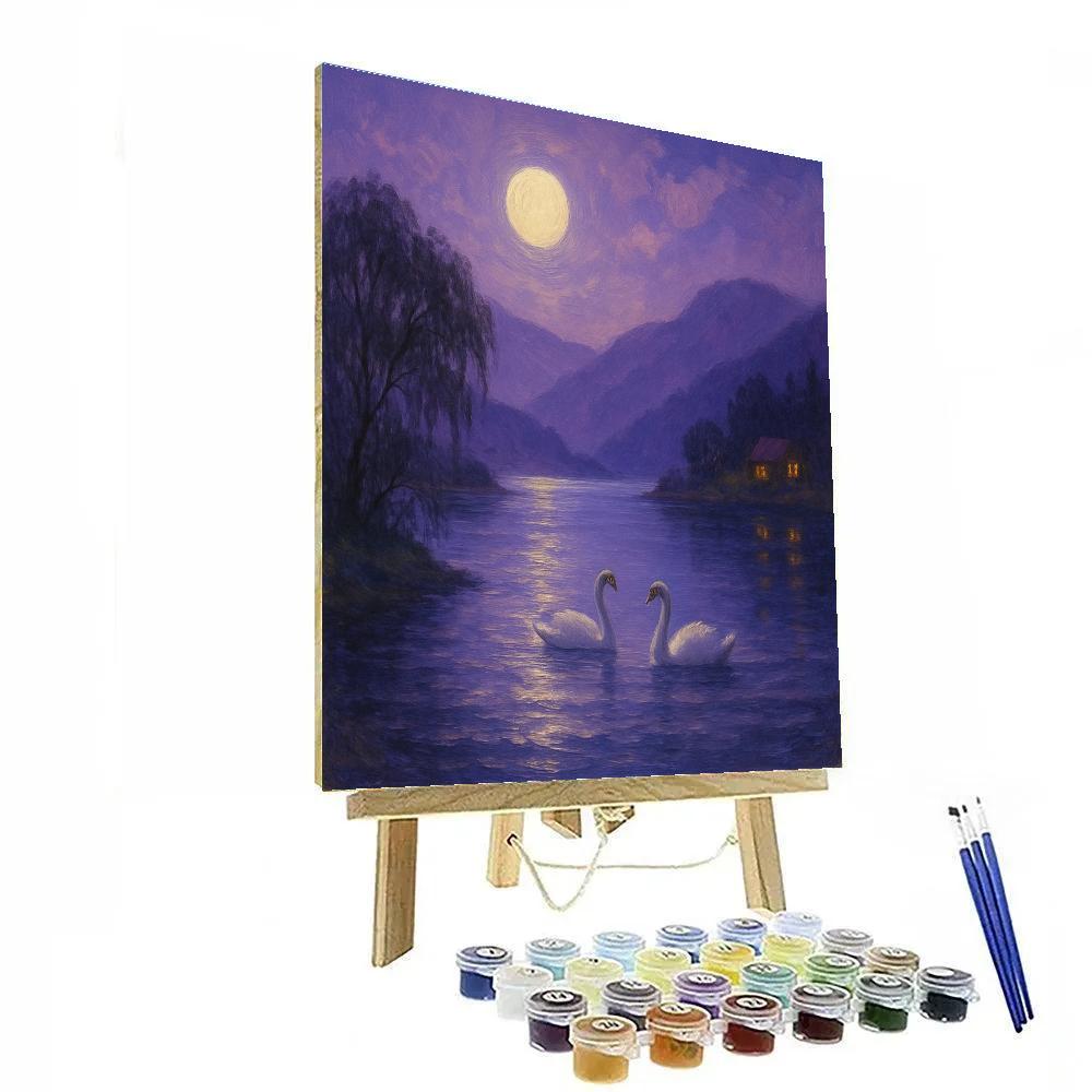 Lavender Moon Over Twin Bays Paint by numbers art
