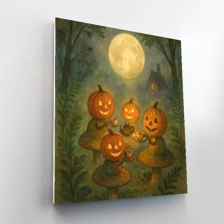 Moonlit Mushroom Tea Party paint by number