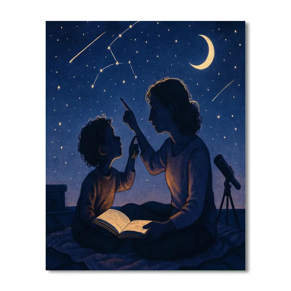 Stargazing Bedtime Story painting number kit