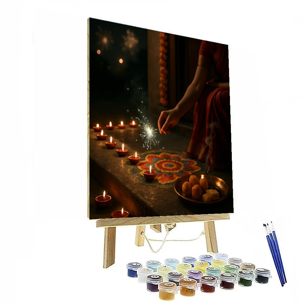 Diwali Doorstep Evening Numbered painting kits