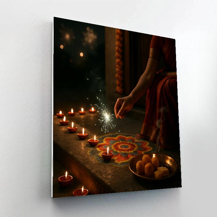 Diwali Doorstep Evening Numbered painting kits