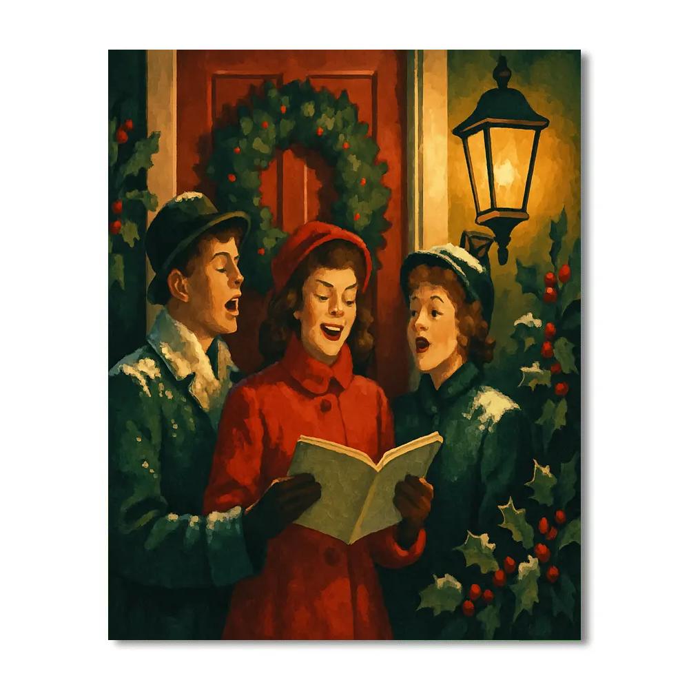 Lamplight Carolers Paint by numbers art