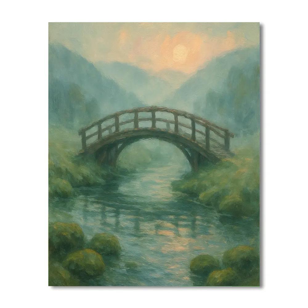 Mossy Bridge At Dawn Painting by numbers kit