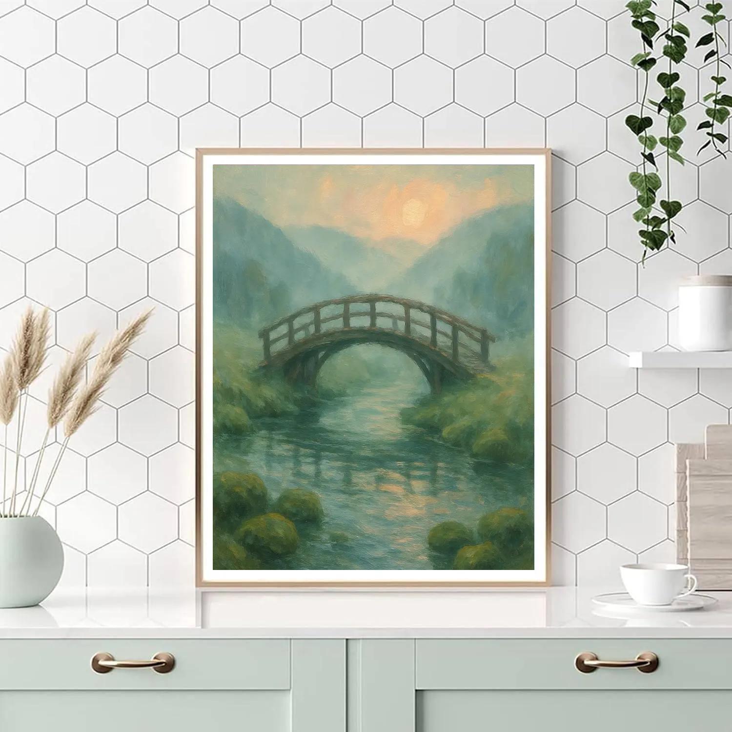 Mossy Bridge At Dawn Painting by numbers kit