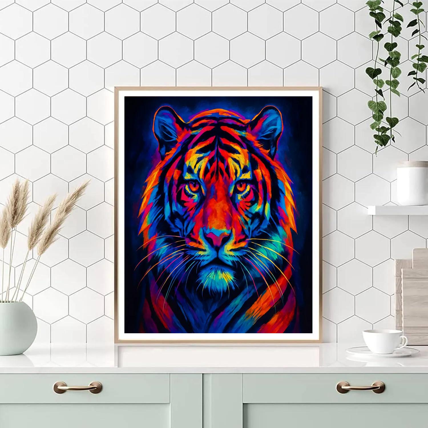 Aurora Tiger Mosaic painting number kit