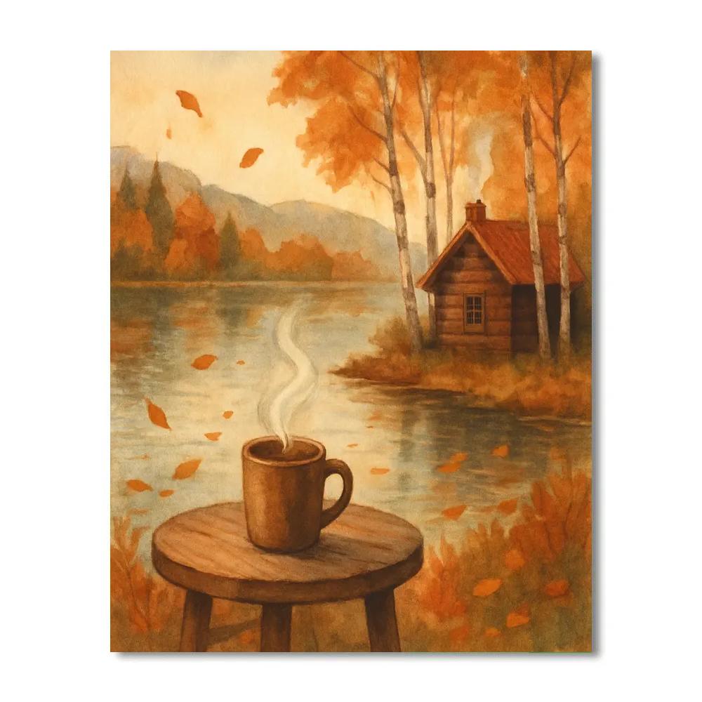 Autumn Tea At The Shore Number painting