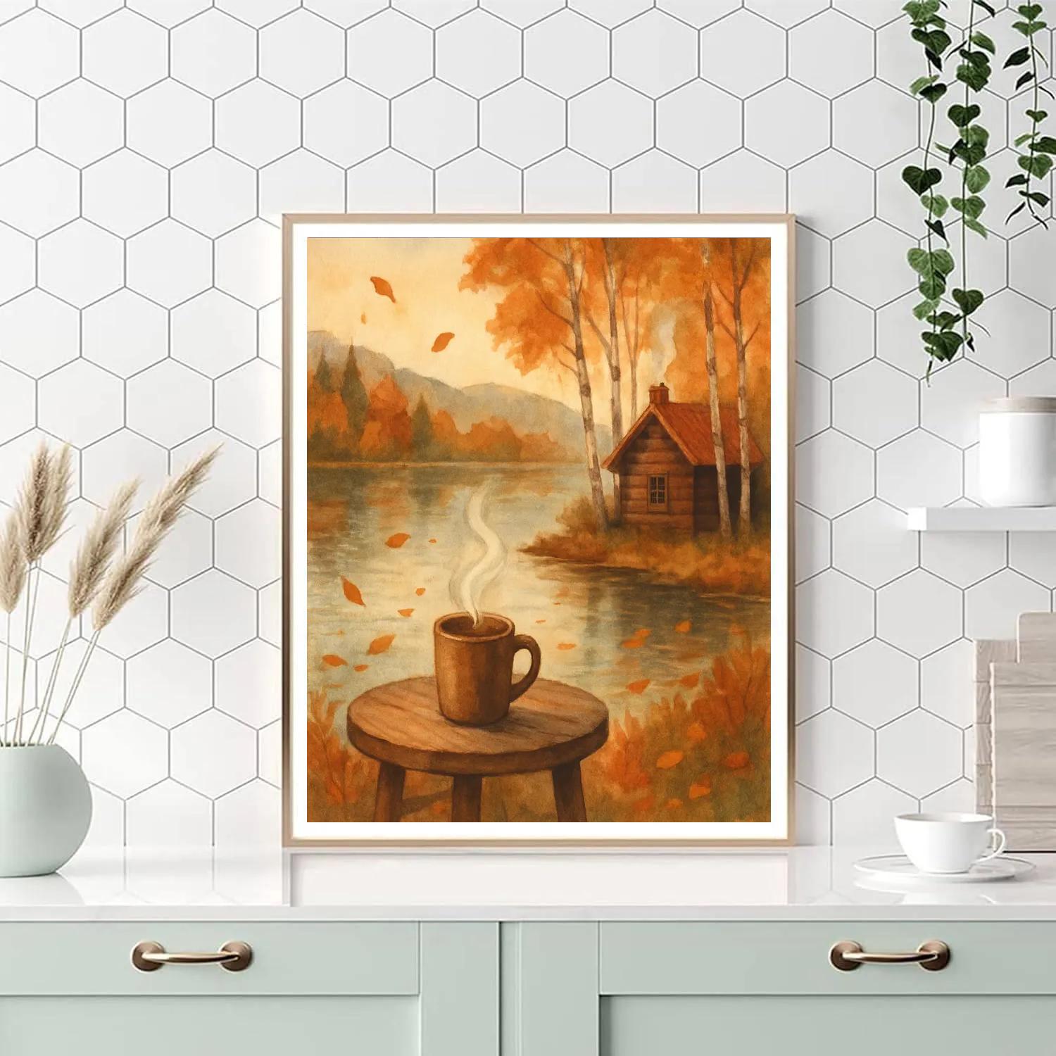 Autumn Tea At The Shore Number painting