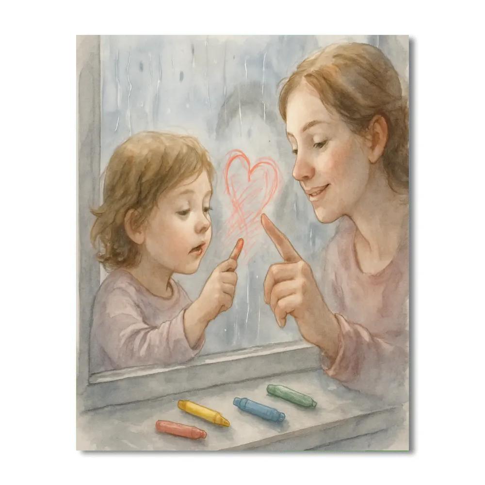 Rainy Day Window Drawing DIY paint by numbers