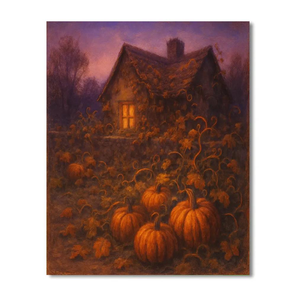 Pumpkin Hollow Twilight Paint by numbers art