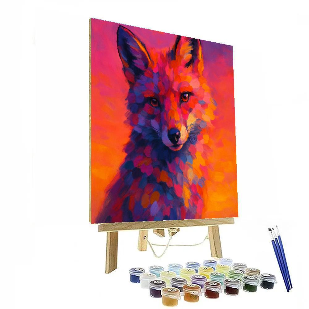 Sunset Fox Reverie Number painting