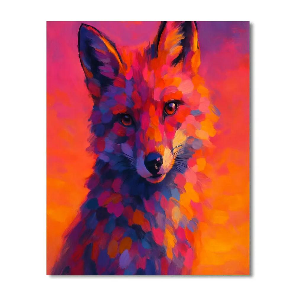 Sunset Fox Reverie Number painting
