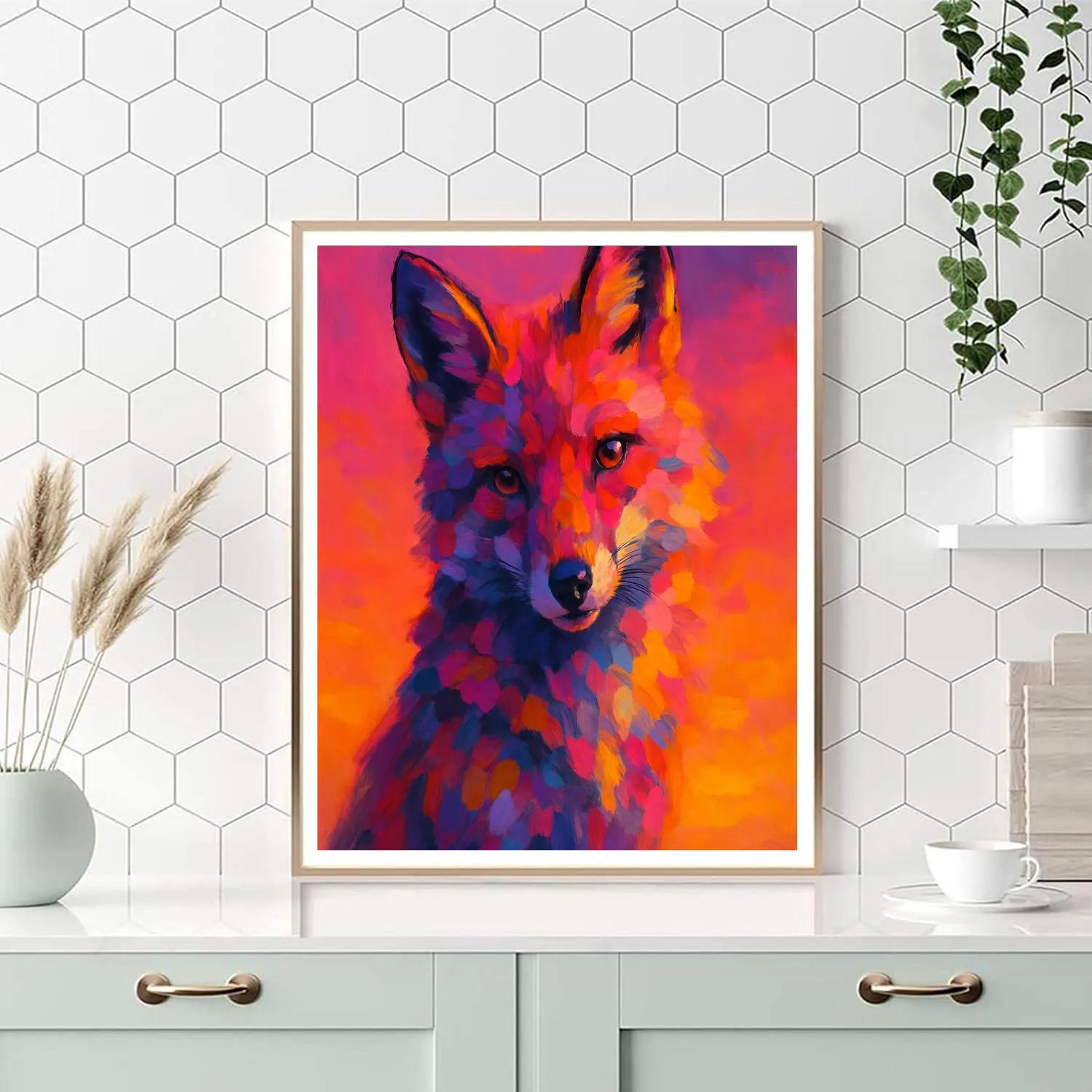 Sunset Fox Reverie Number painting