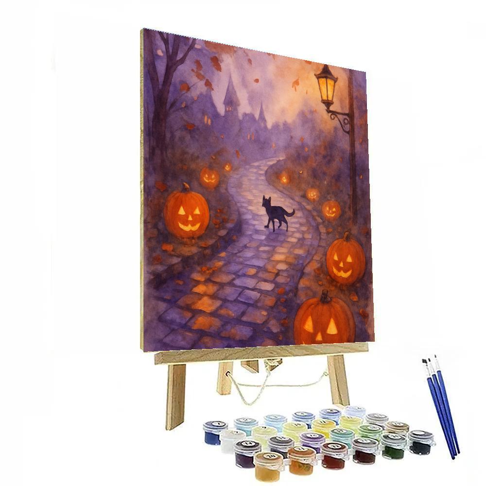Pumpkin Lantern Lane painting number kit