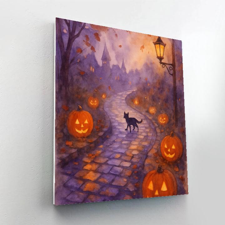 Pumpkin Lantern Lane painting number kit