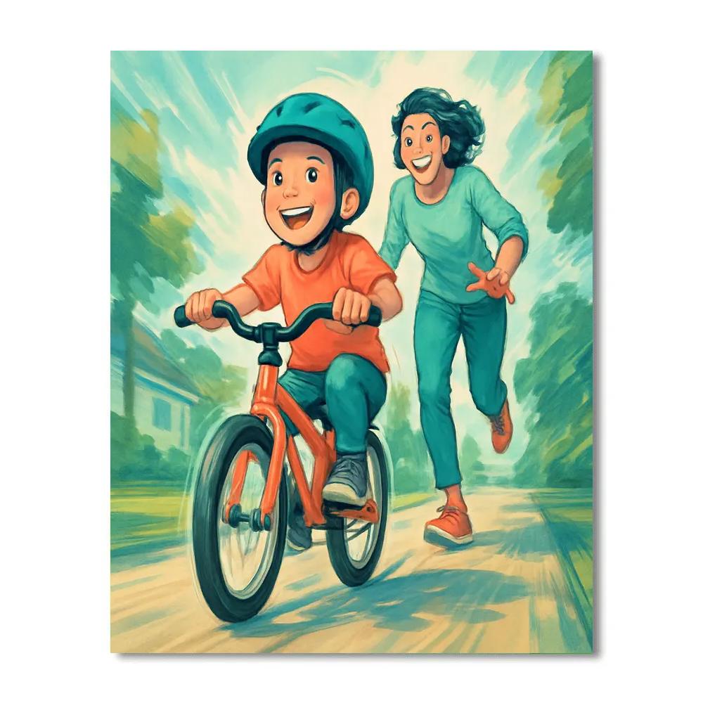 First Bicycle Ride Triumph Paint by numbers art