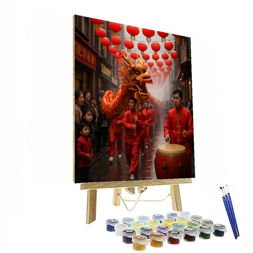 Lunar New Year Dragon Dance Number painting