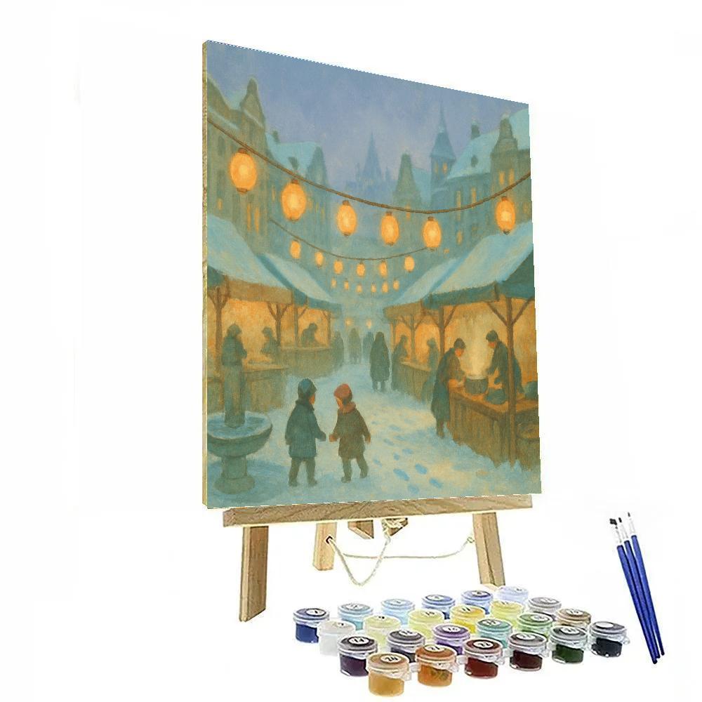 Snowbound Lantern Market Number painting