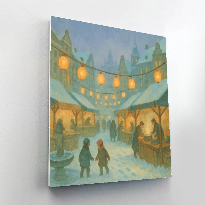 Snowbound Lantern Market Number painting