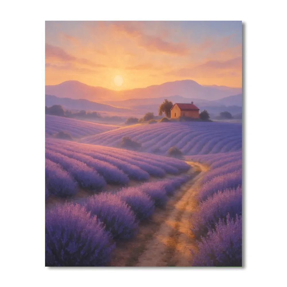 Lavender Ridge Sunrise paint by numbers