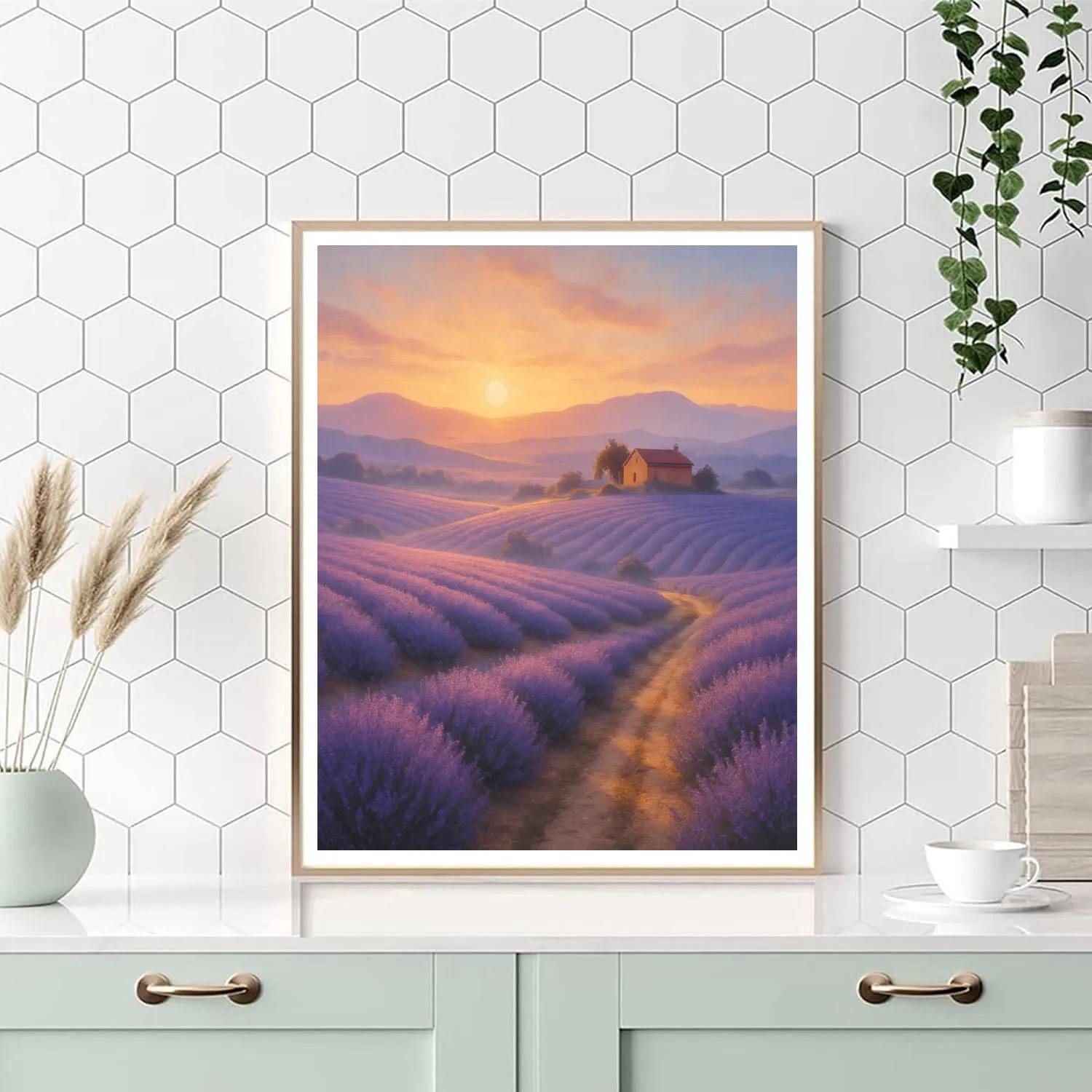 Lavender Ridge Sunrise paint by numbers