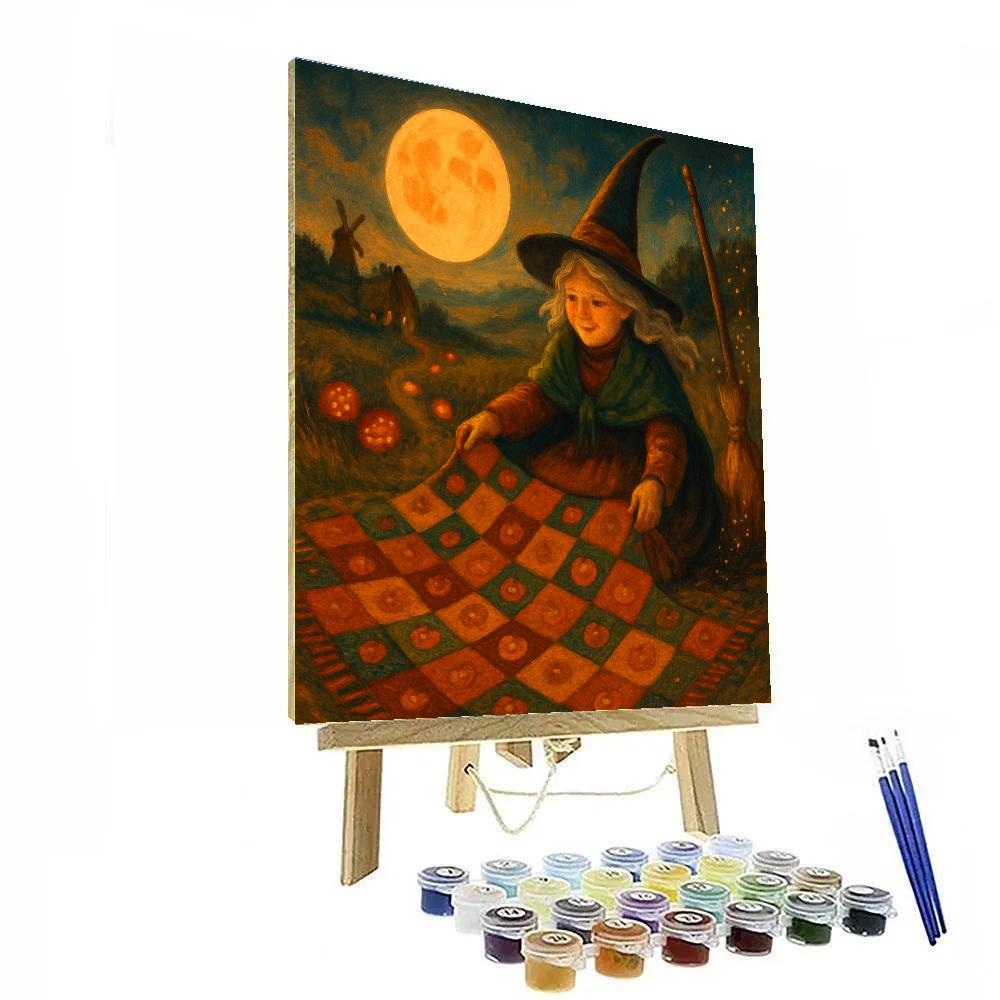 Witchs Quilt On The Hill painting number kit