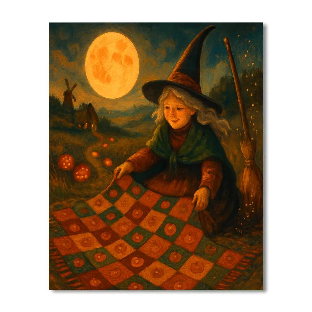 Witchs Quilt On The Hill painting number kit