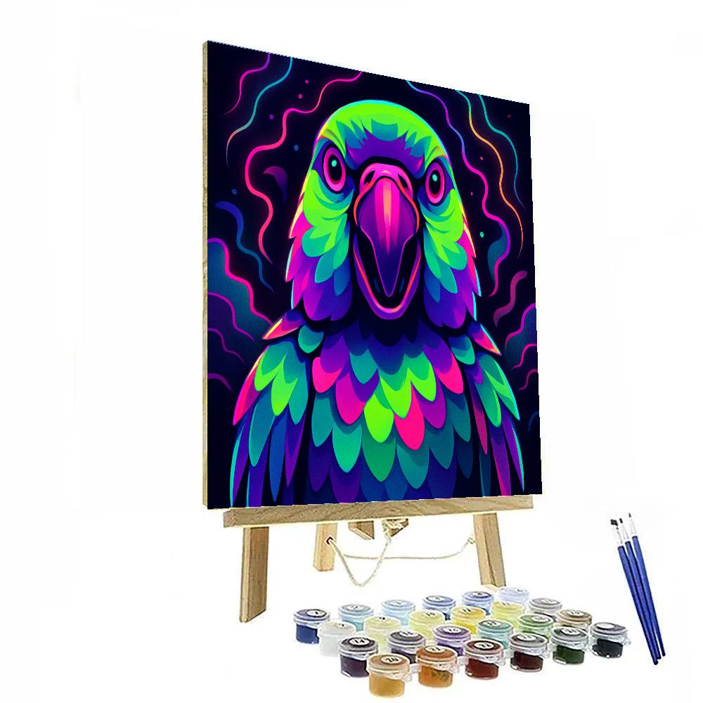 Electric Parrot Mosaic Paint by numbers art