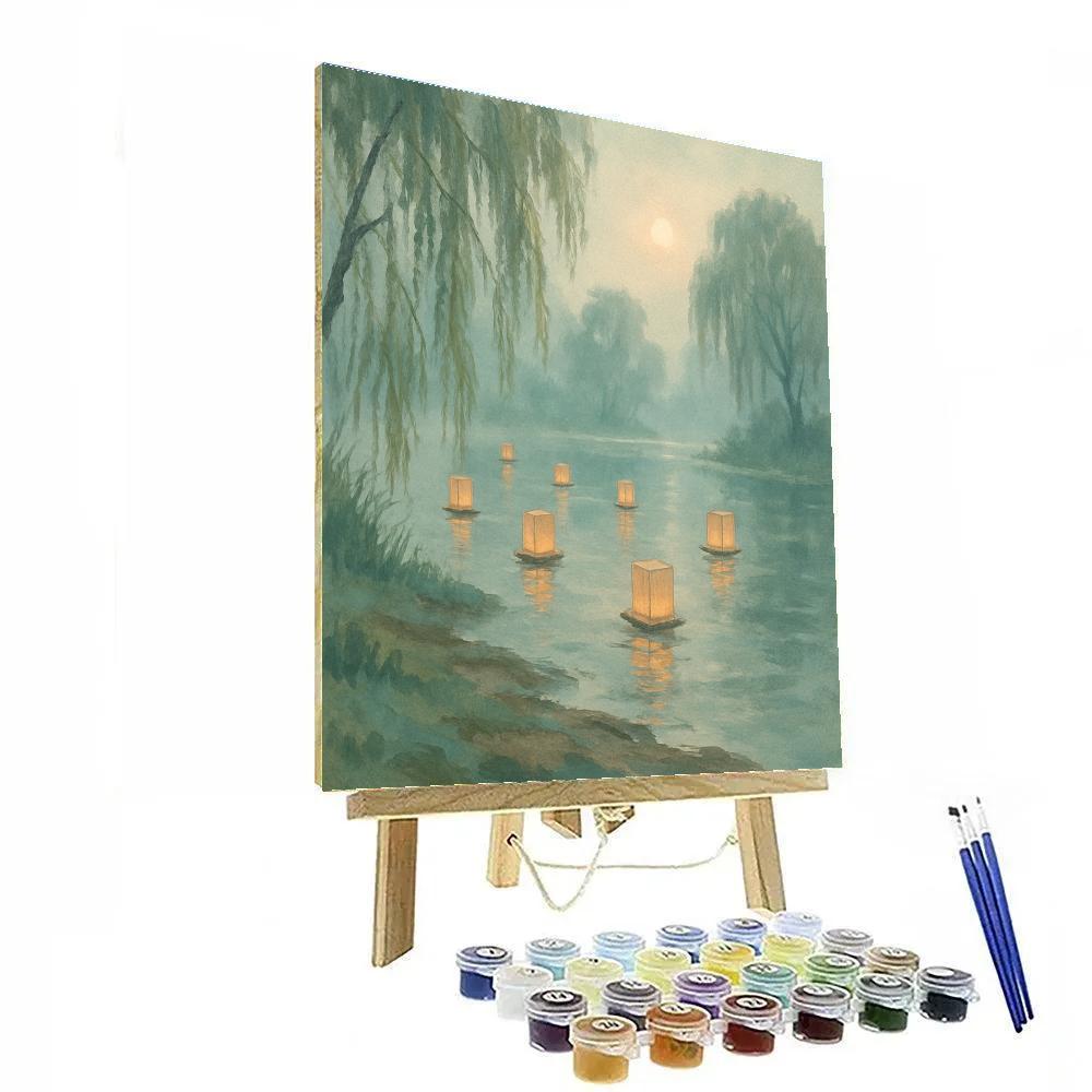Misty River Lanterns paint by numbers