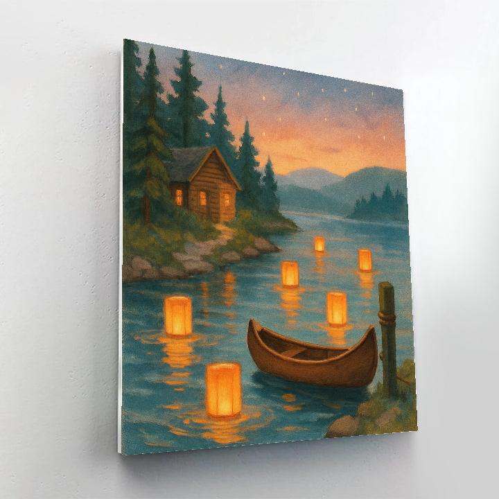 Pine Lantern Harbor Paint by numbers art