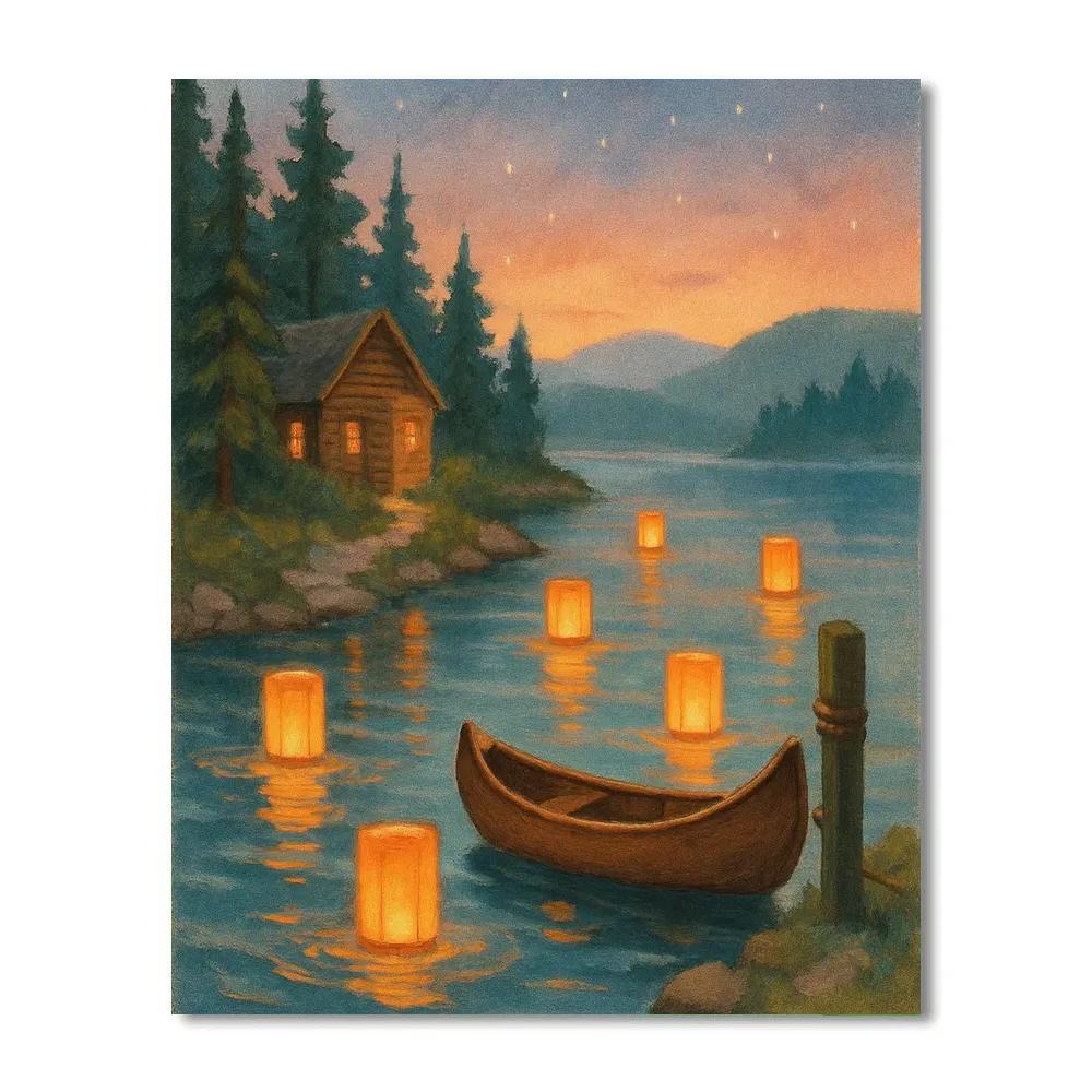 Pine Lantern Harbor Paint by numbers art