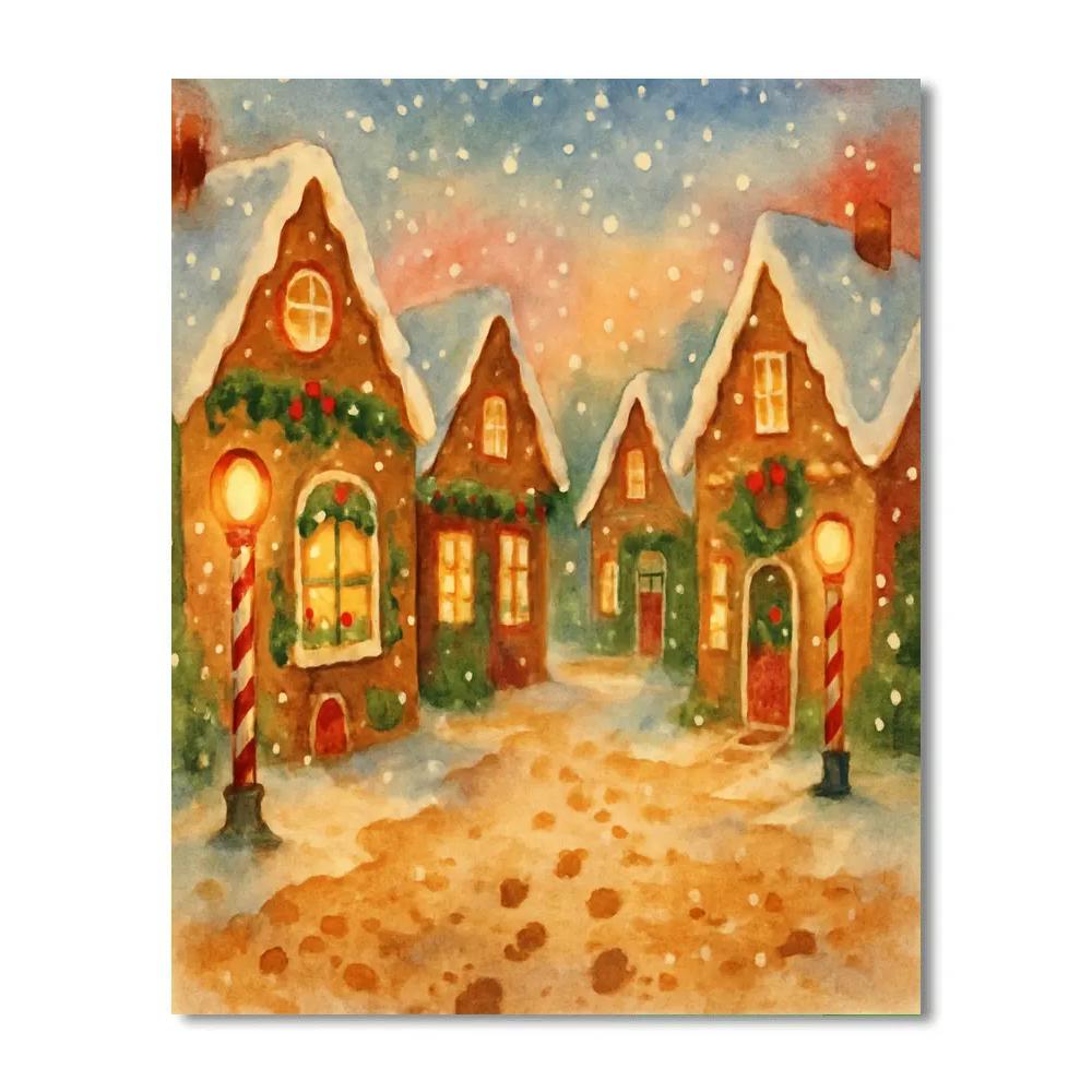 Gingerbread Lane Twilight DIY paint by numbers