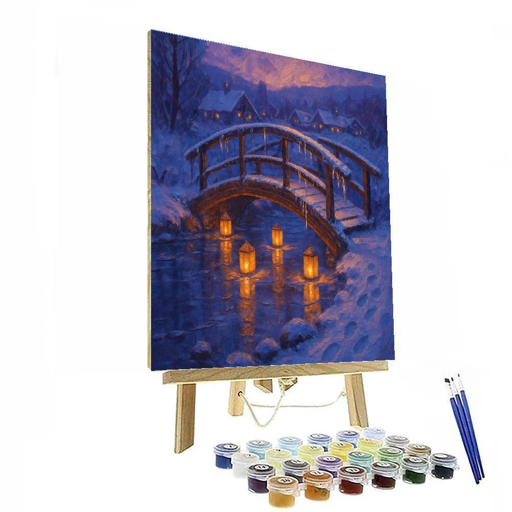 Lantern Bridge Over Glass Numbered painting kits
