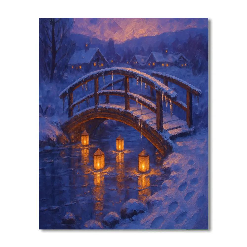 Lantern Bridge Over Glass Numbered painting kits