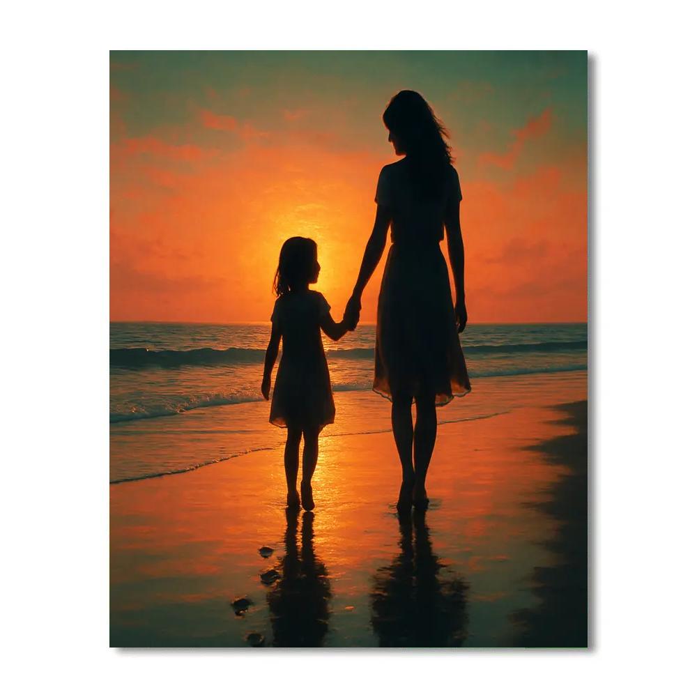 Seaside Sunset Walk Numbered painting kits